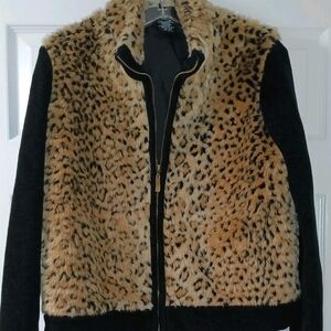 Antthony Black and Tan Faux Fur Teddy Jacket